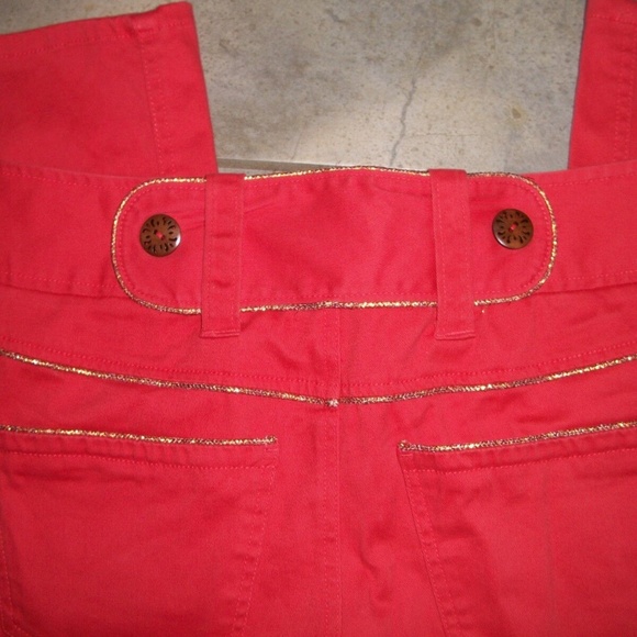 Earth Rocks Spring Coral Orange Cotton Pants - Picture 4 of 4